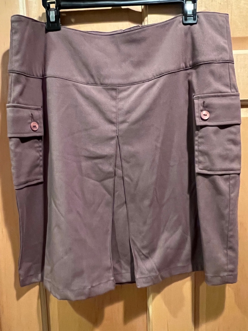Christopher & Banks Brown A-Line Knee Length Stretch Cargo Pocket Skirt Size 14